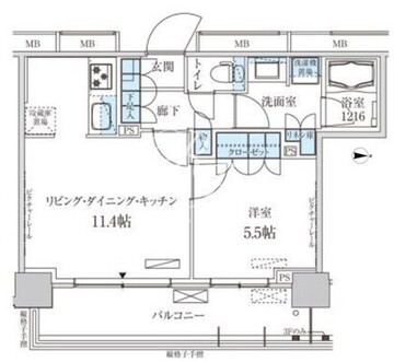 パークアクシス菊川ステーションゲート 409 間取り図