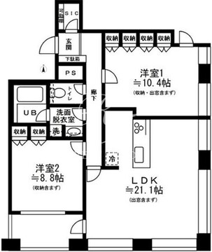 レジディアタワー麻布十番 1602 間取り図