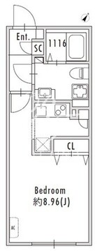 グランパセオ下北沢 202 間取り図