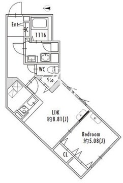 グランパセオ下北沢 204 間取り図