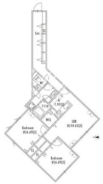 グランパセオ下北沢 205 間取り図