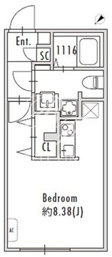 グランパセオ下北沢 206 間取り図