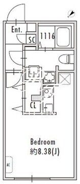 グランパセオ下北沢 406 間取り図