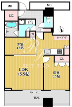WORLD TOWER RESIDENCE 3110 間取り図