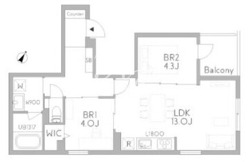 グランデュオ戸越銀座 402 間取り図