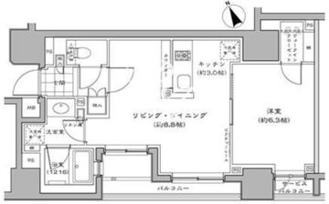 パークハビオ八丁堀 705 間取り図