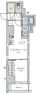 ブリリアイスト池尻大橋 421 間取り図