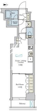 ブリリアイスト池尻大橋 422 間取り図