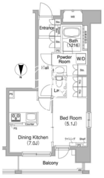 コンフォリア西早稲田 1301 間取り図