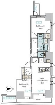 ブリリアイスト町屋 608 間取り図
