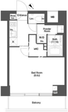 ディームス目黒行人坂 302 間取り図