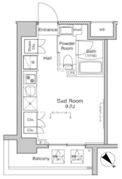 プラウドフラット戸越公園 314 間取り図