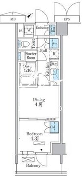 パークアクシス品川南大井パークフロント 806 間取り図