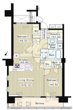 プライムアーバン東中野コート 913 間取り図
