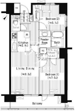 プライムアーバン東中野コート 614 間取り図