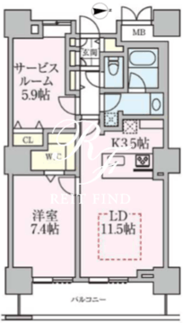 ロイヤルパークスタワー南千住 2114 間取り図