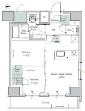 ワンルーフレジデンス中野南台 1104 間取り図
