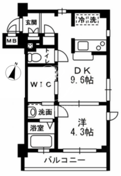 レジディア代々木2 305 間取り図