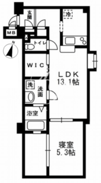 レジディア代々木2 102 間取り図