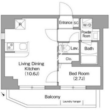 コンフォリア・リヴ豊洲キャナル 706 間取り図
