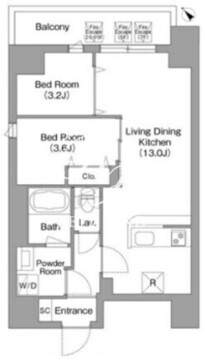 コンフォリア・リヴ豊洲キャナル 707 間取り図