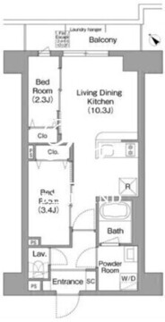 コンフォリア・リヴ豊洲キャナル 1008 間取り図