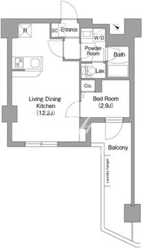 コンフォリア・リヴ豊洲キャナル 1005 間取り図
