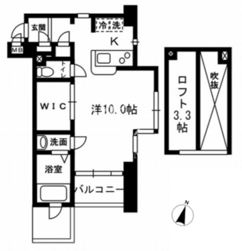 レジディア代々木2 505 間取り図