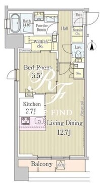 ロングアイランド恵比寿 604 間取り図