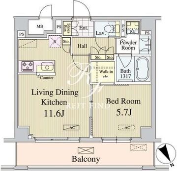 アンソレイユ代々木 104 間取り図