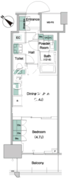 パークアクシス豊洲キャナル 209 間取り図