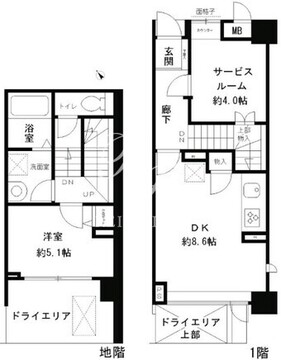 レジディア六本木檜町公園 107 間取り図
