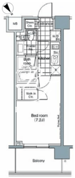 パークハビオ赤坂 502 間取り図