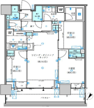 パークタワー勝どき M-3312 間取り図