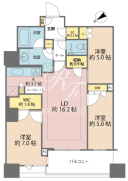 パークタワー勝どき S-5010 間取り図