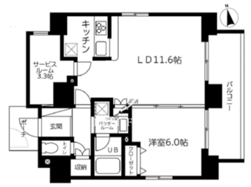スカイコート蔵前2 1304 間取り図