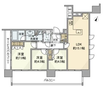 プレミスト東銀座築地エッジコート 1105 間取り図