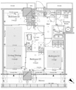 ザ・タワー十条 3214 間取り図