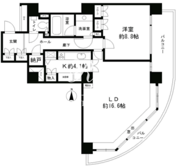 リバーポイントタワー 1405 間取り図