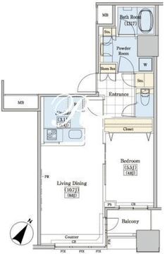 レジディアタワー上池袋 TW-1401 間取り図