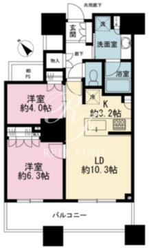 ザ・パークハウス西新宿タワー60 3210 間取り図