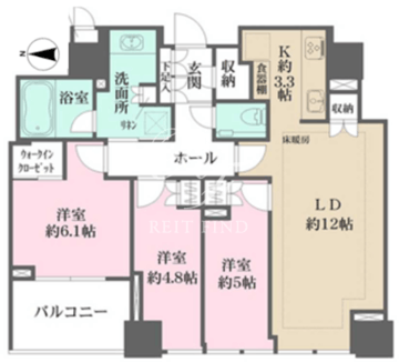 クラッシィタワー新宿御苑 2203 間取り図