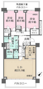 ザ・パークハウスグラン千鳥ヶ淵 504 間取り図