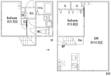 パセオ下北沢代沢2 101 間取り図