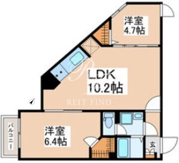 パセオ中野新橋 205 間取り図