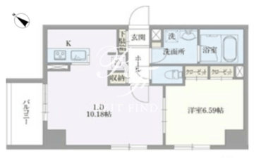 ベルエスパス箱崎 605 間取り図