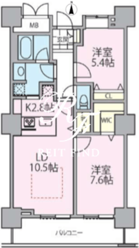 ロイヤルパークスタワー南千住 1907 間取り図