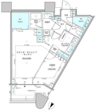 パークタワー勝どき S-1407 間取り図