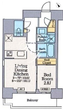 クレストコート門前仲町 601 間取り図