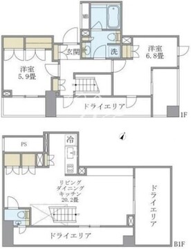 ブリリアイスト代々木上原 107 間取り図